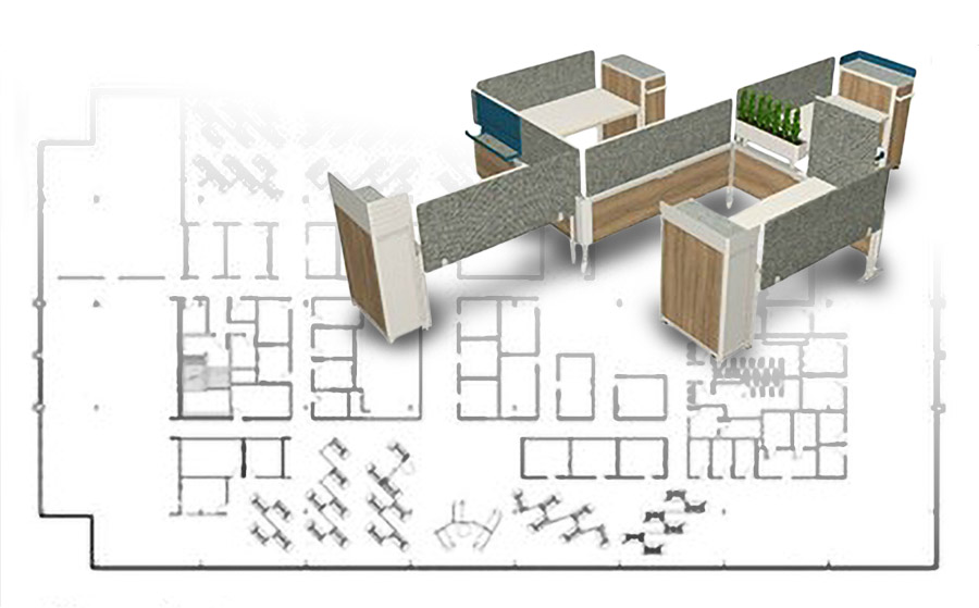 Workplace Logic floorplate with office render