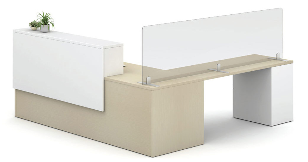 Lite Screen: Lexan Freestanding Screen (Shown on Calibrate Reception) by Workplace Logic, LLC